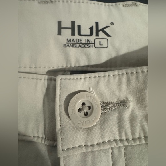 HUK NEXT LEVEL FISHING SHORT Khaki Women’s Size Large Stretch NEW - Picture 9 of 12